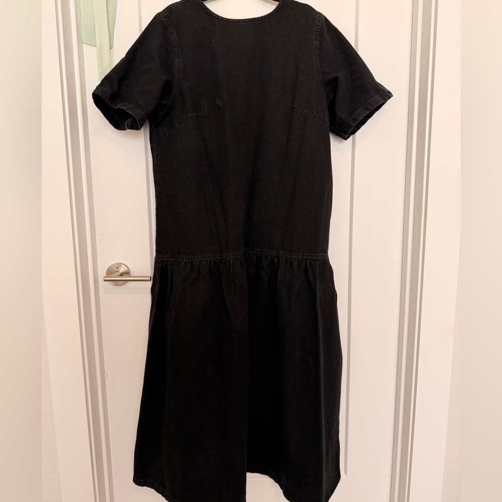 ASOS DESIGN T-shirt Denim Black Midi Dropped Waist Dress